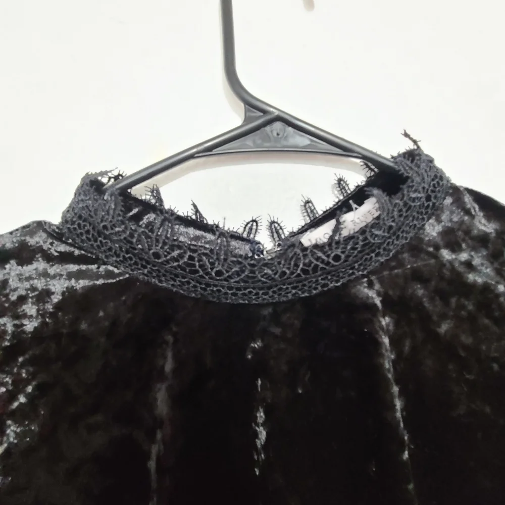 Anthropologie black velvet and lace top - Picture 9 of 10